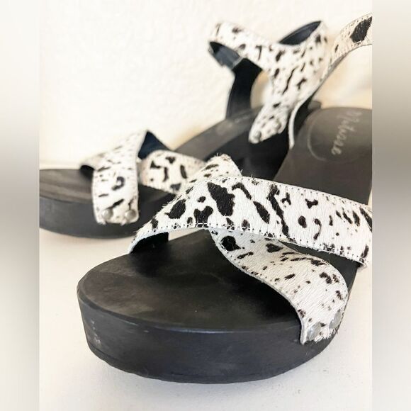 Free People x Matisse cow print Clog Sandals. Western calf hair   8 - Picture 4 of 11